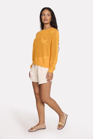 Pointelle Star Crew Sweater - Image 3