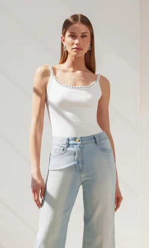 Iris Crystal Tank Top in white - coming in june - Image 3
