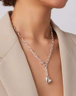Puffy Heart Necklace in silver - coming soon - Image 2