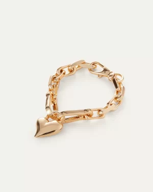 Padlock Heart Chain Bracelet in gold - coming soon - Image 2