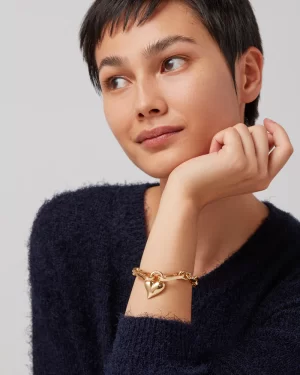 Padlock Heart Chain Bracelet in gold - coming soon