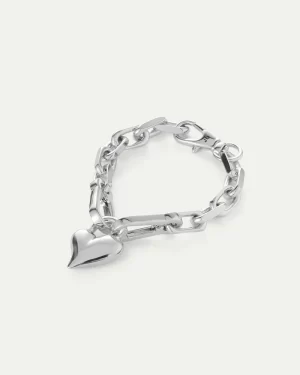 Padlock Heart Chain Bracelet in silver - coming soon - Image 5