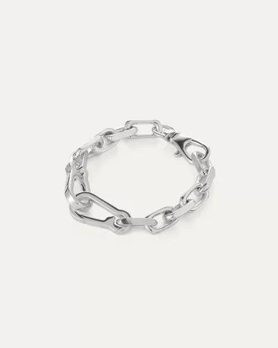 Padlock Heart Chain Bracelet in silver - Image 4