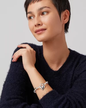 Padlock Heart Chain Bracelet in silver - coming soon - Image 3