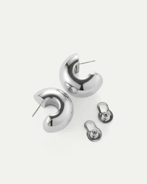 Gemma Hoop Earrings in silver - coming soon - Image 3