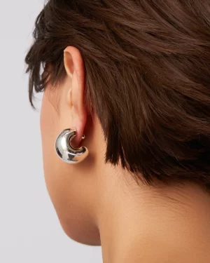 Gemma Hoop Earrings in silver - coming soon - Image 2