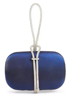dollis Satin Bracelet Clutch in navy