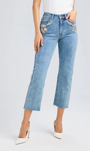 Carolyn Crystal Denim Jeans - Image 5