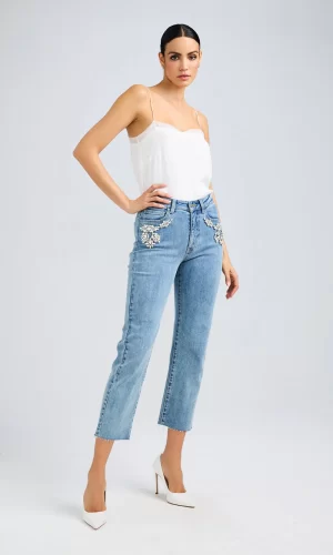 Carolyn Crystal Denim Jeans - Image 3