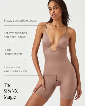 Sheryl Plunge Low-Back Mid-Thigh Bodysuit - Image 2