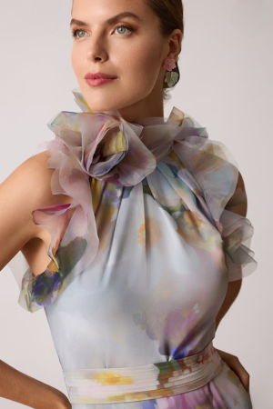 Sutherns Watercolor Organza Halter Gown - Image 2