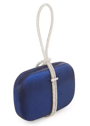 dollis Satin Bracelet Clutch in navy - Image 5