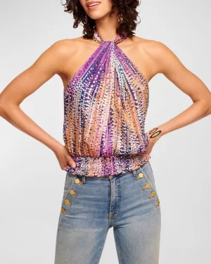 Kittie Dot Halter Top - xs