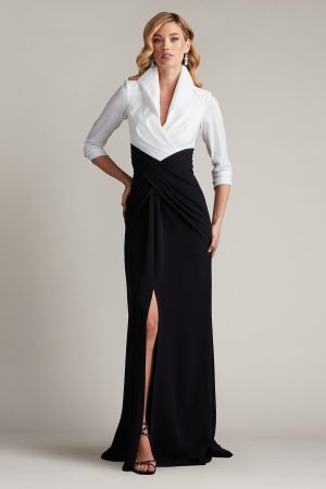 Vanguard Collared Contrast Gown