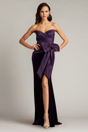 Nimue Strapless Draped Bow Gown
