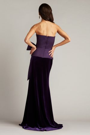 Nimue Strapless Draped Bow Gown - Image 4