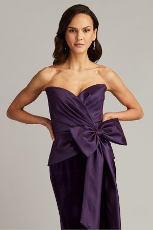 Nimue Strapless Draped Bow Gown - Image 3