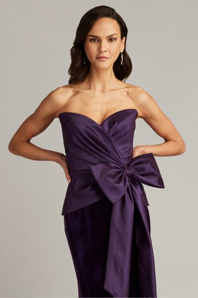 Nimue Strapless Draped Bow Gown - Image 3