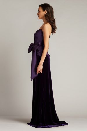Nimue Strapless Draped Bow Gown - Image 2