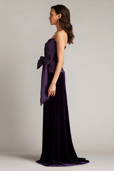 Nimue Strapless Draped Bow Gown - Image 2