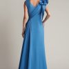 Barlowe Ruffled Shoulder Draped Crepe Gown - Image 4