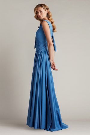 Barlowe Ruffled Shoulder Draped Crepe Gown - Image 2