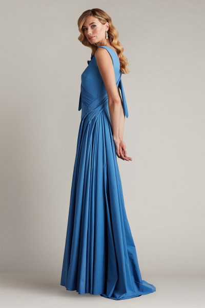 Barlowe Ruffled Shoulder Draped Crepe Gown - Image 2