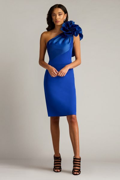 Aria One-Shoulder Ruffle Gown