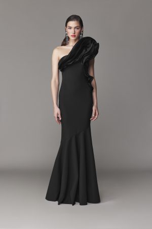 Elarra One shoulder jersey gown - coming soon