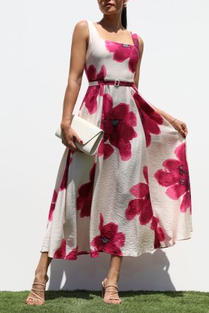 Mallam Printed Square Neck Midi Dresses - coming soon - Image 4