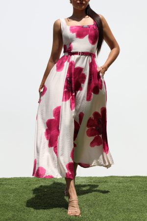 Mallam Printed Square Neck Midi Dresses - coming soon
