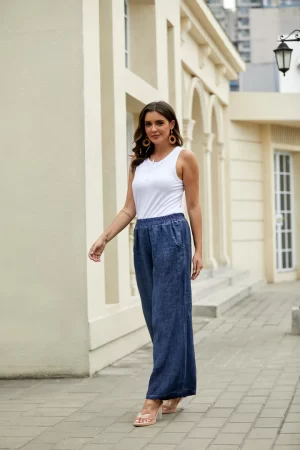 Emilio Tie Front Linen Pants