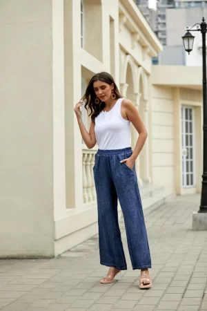 Emilio Tie Front Linen Pants - Image 2