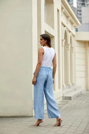 Emilio Tie Front Linen Pants - Image 3