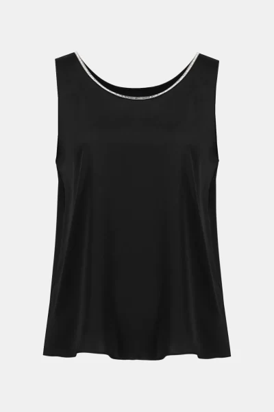 Tate Rhinestone trim top in black - Image 2