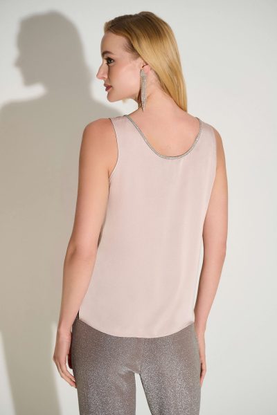 Tate Rhinestone Trim Top in Sand - Image 4