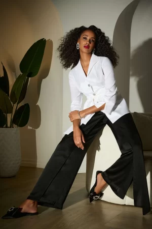 Nayeli Satin Wide Leg Pants
