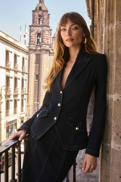 Bryony Denim Fitted Blazer