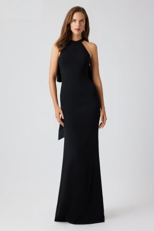 Carmen Bow Gown in black