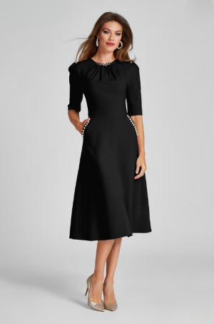 Hina Stretch Crepe Pearl Dress