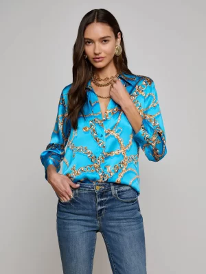 Dani Silk Blouse in Dresden Blue - Image 7