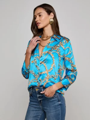 Dani Silk Blouse in Dresden Blue - Image 5