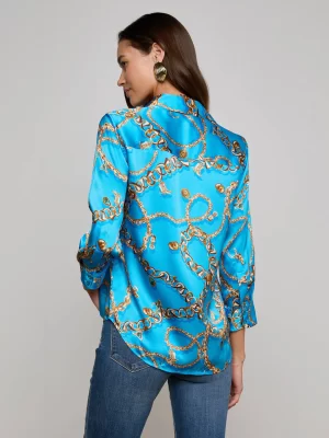 Dani Silk Blouse in Dresden Blue - Image 4