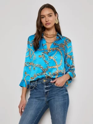 Dani Silk Blouse in Dresden Blue