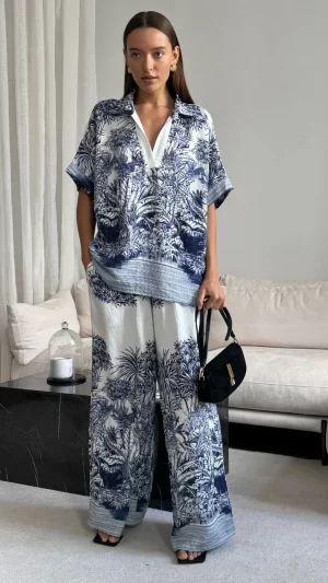 Stella Pant- Indigo Blue Print - Image 3