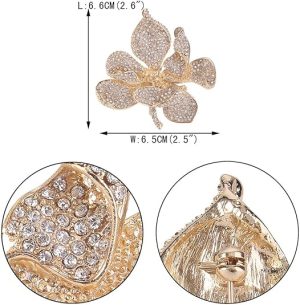 Crystal Flower Brooch gold - Image 2