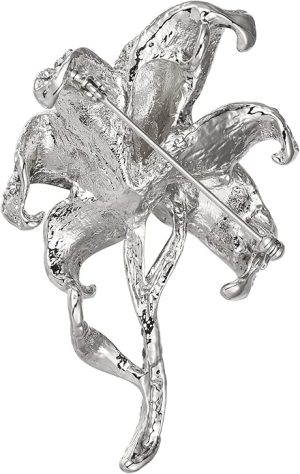 Crystal Flower brooch silver - Image 2