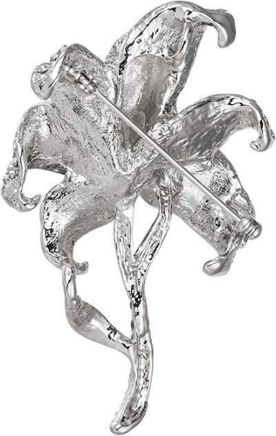 Crystal Flower brooch silver - Image 2
