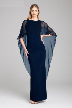 Tori Scuba gown in navy