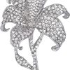 Crystal Flower brooch silver - Image 4